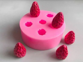 Molde silicona 6 mini frutillas